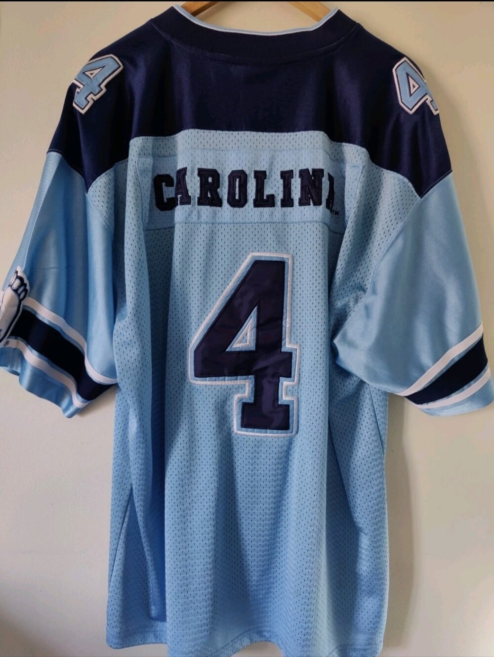 VTG Colosseum UNC Tar Heels All Sewn #4 Football Jersey Men's 2XL Oversized